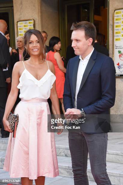 Karine Arsene from Cnews and Thomas Lequertier from Cnews attend Amnesty International 'Musique Contre L'Oubli' Gala Ceremony at Theatre des Champs...