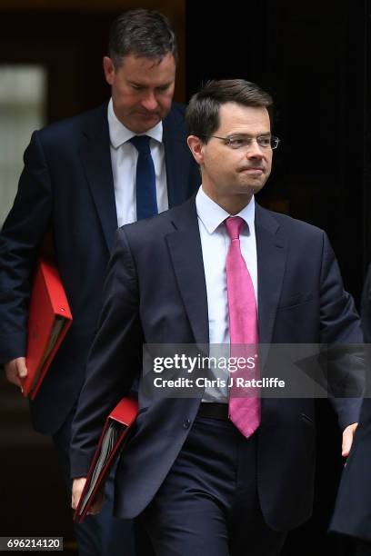 Northern Ireland Secretary James Brokenshire leaves 10 Downing Street on June 15, 2017 in London, England. Prime Minister Theresa May is due to hold...