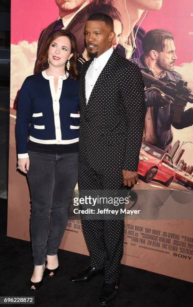 Producer Nira Park; Jaime Foxx attends the premiere of Sony Pictures' 'Baby Driver' at Ace Hotel on June 14, 2017 in Los Angeles, California.