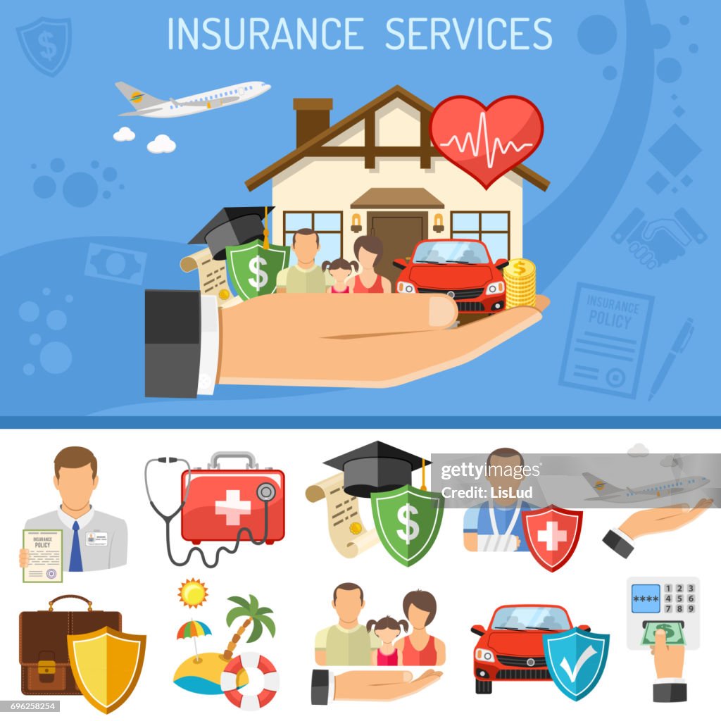 Insurance Images Insurance Services Concept High-Res Vector Graphic - Getty Images