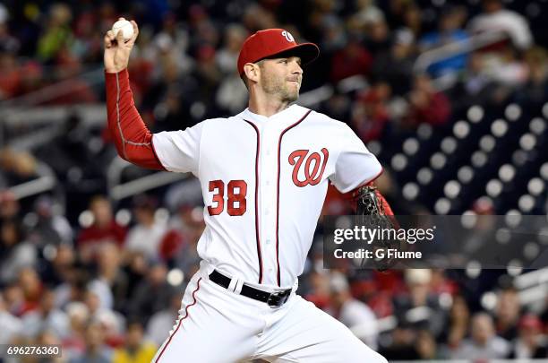 Jacob Turner of the Washington Nationals pitches against the Arizona Diamondbacks at Nationals Park on May 3, 2017 in Washington, DC.