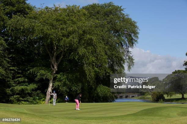 Hazel Kavanagh from Carr Golf Centre at Spawell putts on the 1st green during the Titleist and Footjoy PGA Professional Championship at Luttrellstown...