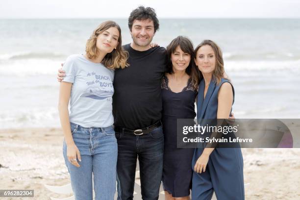 Actresses Alma Jodorowsky , Maryline Canto and Camille Chamoux and director Ilan Klipper attend "le ciel etoile au-dessus de ma tete" photocall...