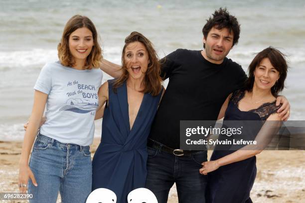 Actresses Alma Jodorowsky , Maryline Canto and Camille Chamoux and director Ilan Klipper attend "le ciel etoile au-dessus de ma tete" photocall...