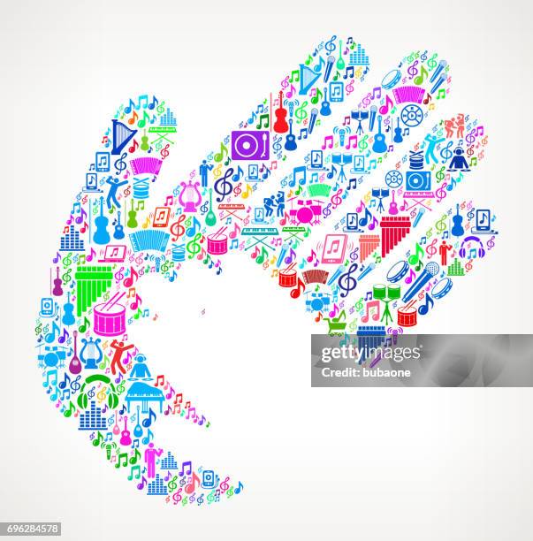 helping child hand music and musical celebration vector icon background - string finger stock illustrations