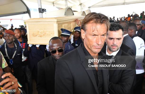 Former head coach of Ivory Coast national football team, and current head coach of Morocco's national football team, France's Herve Renard looks on...