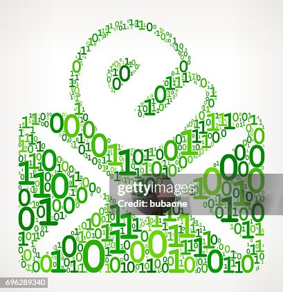 Electronic Mail Binary Code Zero One Vector Illustration Electronic Mail Binary Code Zero One Vector Illustration