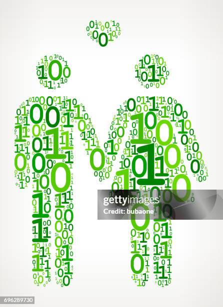 couple in love holding hands binary code zero one vector illustration - man coding stock illustrations