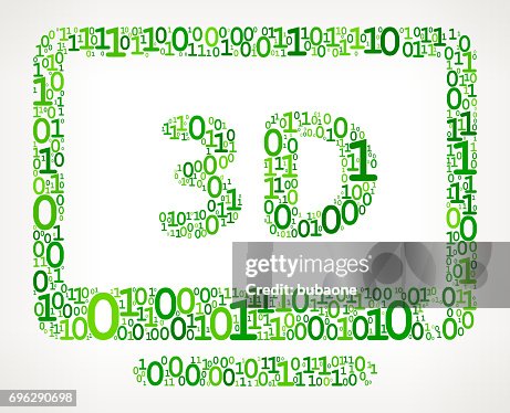 3D Screen Binary Code Zero One Vector Illustration 3D Screen Binary Code Zero One Vector Illustration