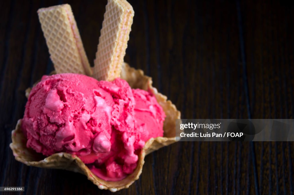 Delicious cherry ice cream