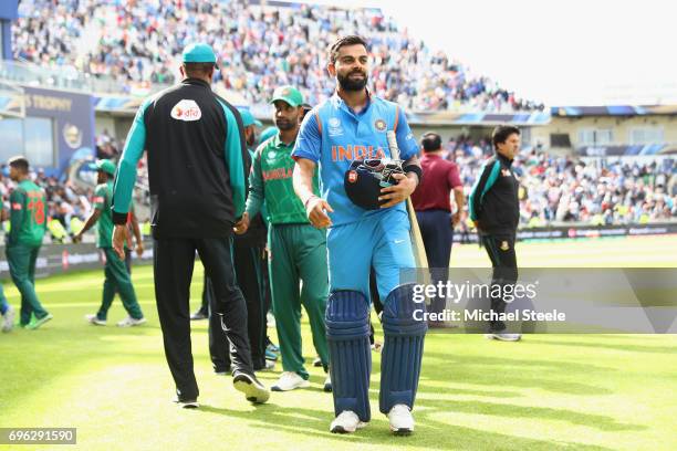Virat Kohli the India captain after his 96 not out innings and seeing his side to a nine wicket victory during the ICC Champions Trophy Semi-Final...