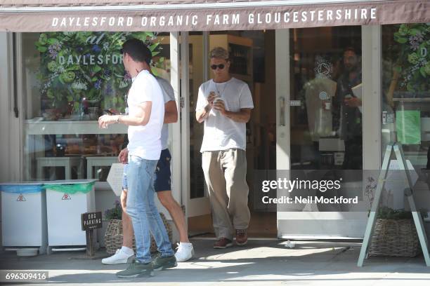 Oliver Proudlock seen with friends in Westbourne Grove on June 15, 2017 in London, England.