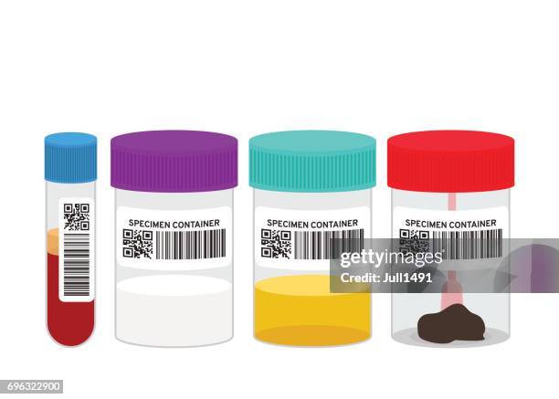 stockillustraties, clipart, cartoons en iconen met laboratoriumtests. testen van de urine, ontlasting, sperma en bloed - medisch specimen