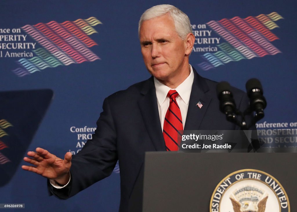 Vice President Pence Speaks At Conference On Prosperity And Security In Central America