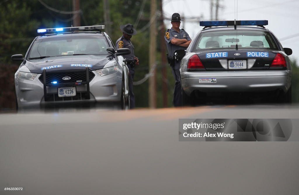 Investigation Continues At Site Of Congressional Baseball Shooting Incident