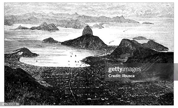 ilustrações de stock, clip art, desenhos animados e ícones de antique engraving illustration: rio de janeiro - rio de janeiro