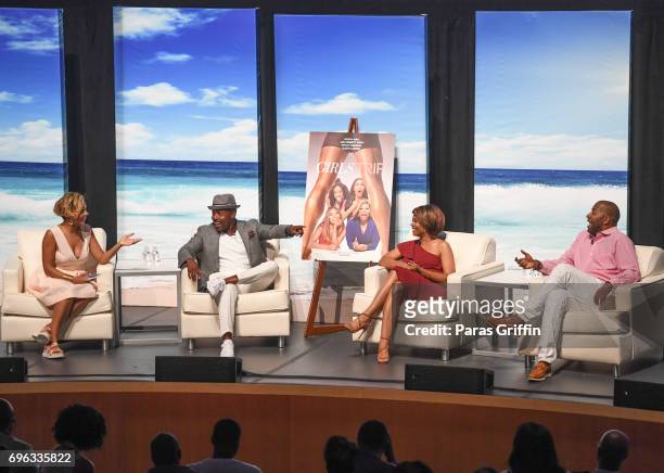 Cori Murray, Will Packer, Regina Hall and Malcolm D. Lee onstage at 2017 American Black Film Festival 'Girls Trip' "Anatomy of a Scene" Panel with...