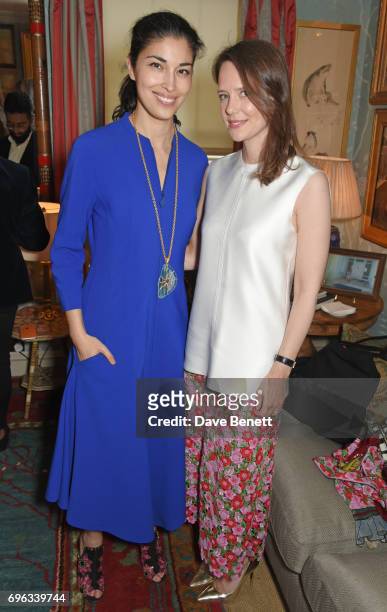 Caroline Issa and Arabella Musgrave attend an intimate dinner hosted by Alice Naylor-Leyland for friends to celebrate her Garden Rose Cologne...