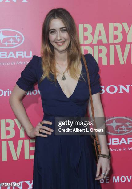Actress Madeline Zima arrives for the Premiere Of Sony Pictures' "Baby Driver" held at Ace Hotel on June 14, 2017 in Los Angeles, California.