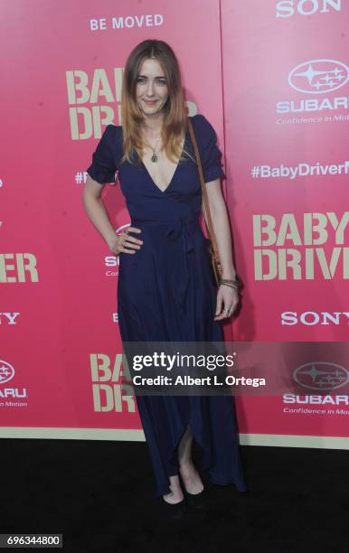 Actress Madeline Zima arrives for the Premiere Of Sony Pictures' "Baby Driver" held at Ace Hotel on June 14, 2017 in Los Angeles, California.