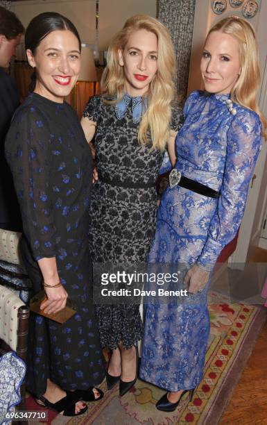 Emilia Wickstead, Sabine Getty and Alice Naylor-Leyland attend an intimate dinner hosted by Alice Naylor-Leyland for friends to celebrate her Garden...