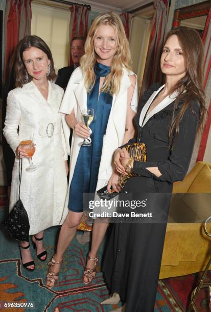 Sophie Goodwin, Candice Lake and Alessandra Rich attend an intimate dinner hosted by Alice Naylor-Leyland for friends to celebrate her Garden Rose...