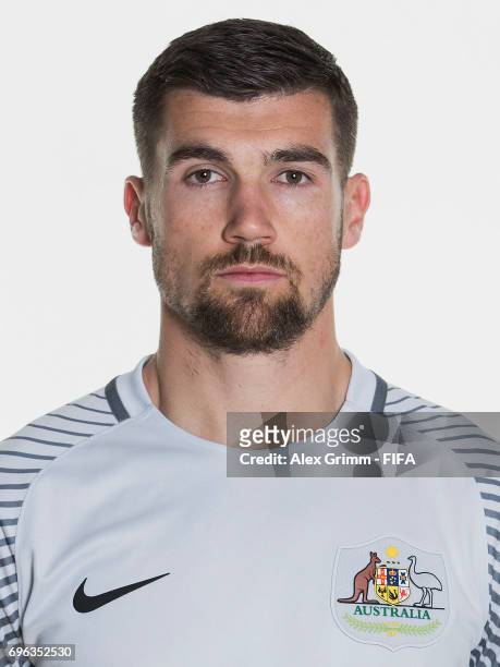Maty Ryan poses for a picture during the Australia team portrait session on June 15, 2017 in Sochi, Russia.