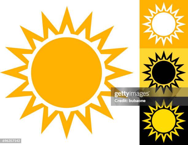 summer sun vector icon in yellow - mirage stock illustrations