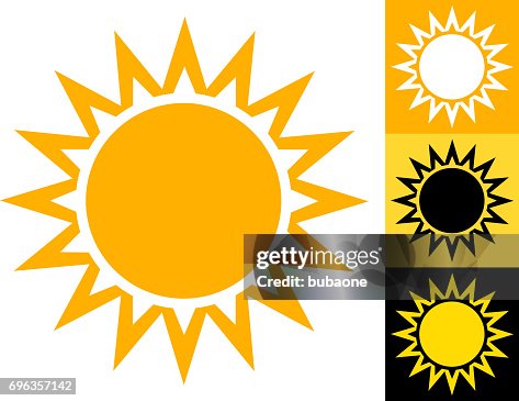 夏天的太陽向量中黃色圖示 夏天的太陽向量中黃色圖示