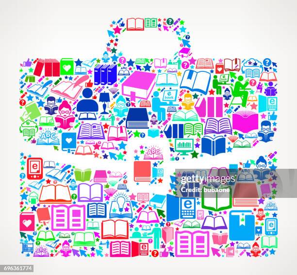 briefcase reading books and education vector icon background - case closed stock illustrations