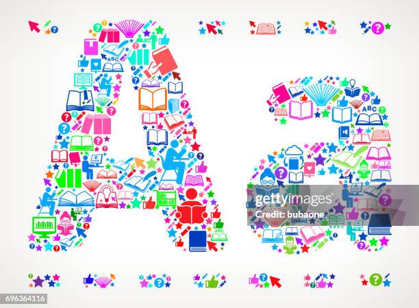 writing alphabet reading books and education vector icon background - book launch stock illustrations