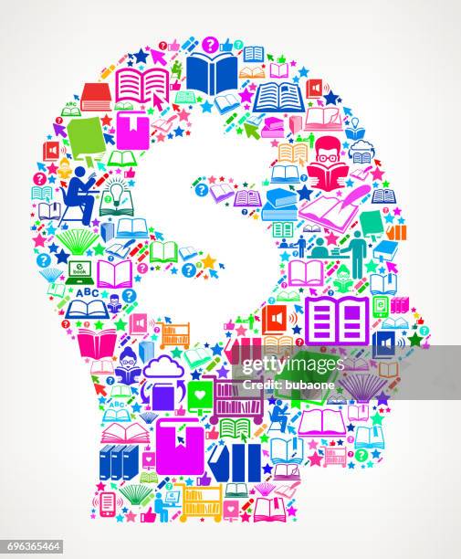 money mind reading books and education vector icon background - headshot backdrop stock illustrations