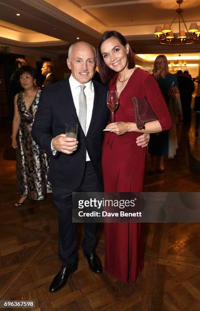 Victoria Pendleton and Barry McGuigan attend the Highclere Thoroughbred Racing Royal Ascot Dinner at Fortnum & Mason on June 15, 2017 in London,...