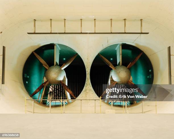 turbines at langley full-scale wind tunnel - aerospace engineering stock pictures, royalty-free photos & images