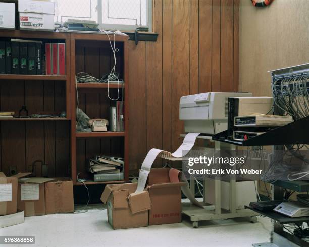 old outdated office interior - vintage office stock pictures, royalty-free photos & images