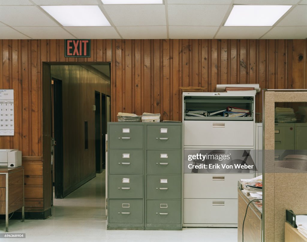 Old outdated office interior