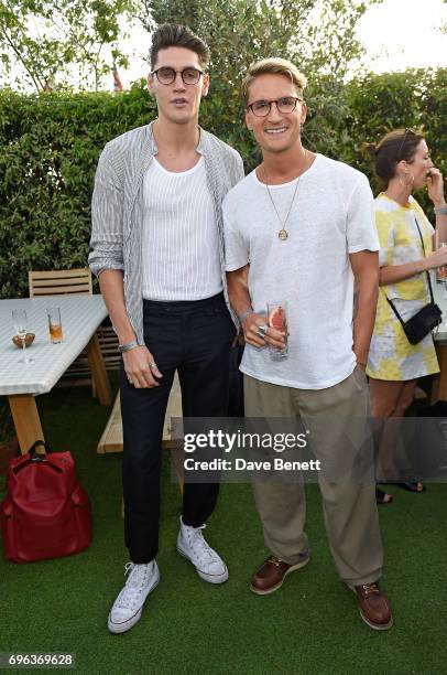 Isaac Carew and Oliver Proudlock attend Microsoft's Surface Garden Sessions at The Gardening Society on June 15, 2017 in London, England.