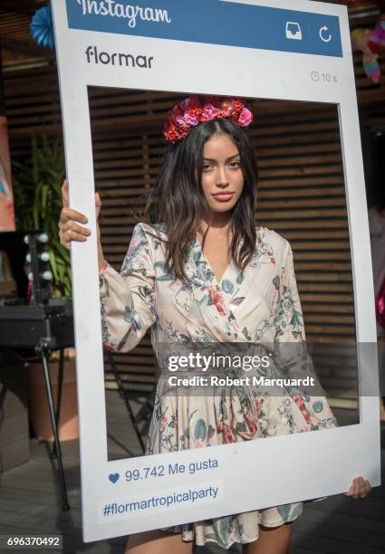 Cindy Kimberly poses during a presentation at the 'Tropical Splash Party' at the Hotel Gallery Terraza on June 15, 2017 in Barcelona, Spain.