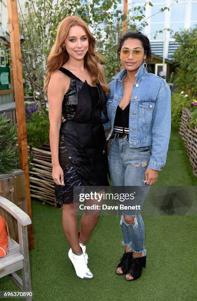 Una Healy and Vanessa White attend Microsoft's Surface Garden Sessions at The Gardening Society on June 15, 2017 in London, England.