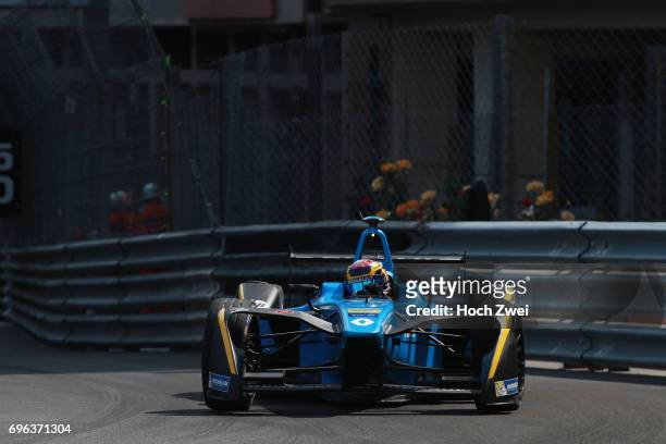 Sebastien Buemi of Switzerland during the Formula-E Championship 2017 on May 13, 2017 in Monte Carlo, Monaco.