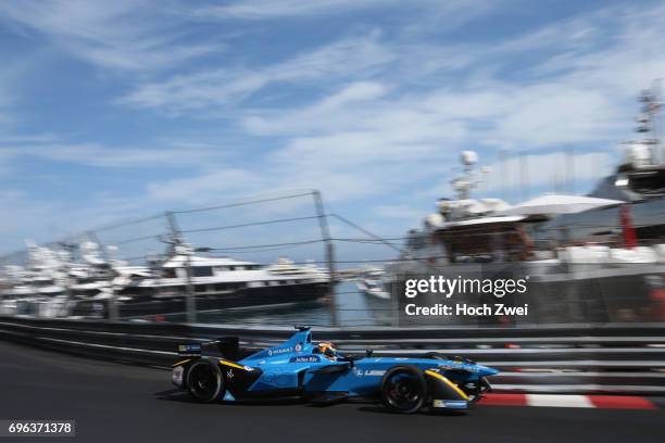 Sebastien Buemi of Switzerland during the Formula-E Championship 2017 on May 13, 2017 in Monte Carlo, Monaco.