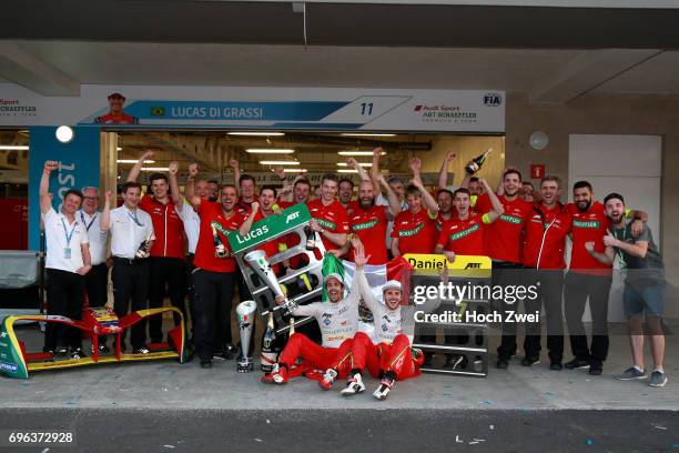 Lucas di Grassi of Brazil, Daniel Abt of Germany during the Formula-E Championship 2017 on April 1, 2017 in Mexico City, Mexico.