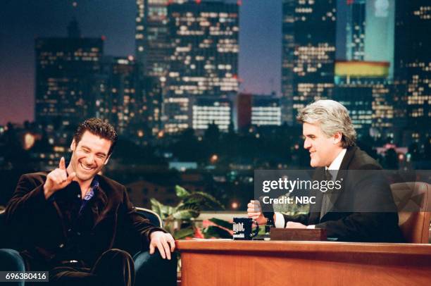 Pictured: Michael T. Weiss during an interview with Jay Leno on January 7, 1998 --