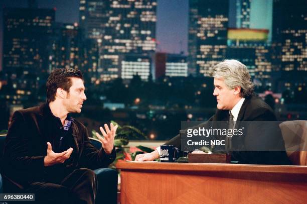 Pictured: Michael T. Weiss during an interview with Jay Leno on January 7, 1998 --