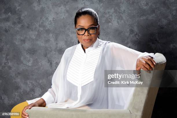 American media proprietor, talk show host, actress, producer, and philanthropist Oprah Winfrey is photographed for Los Angeles Times on April 28,...