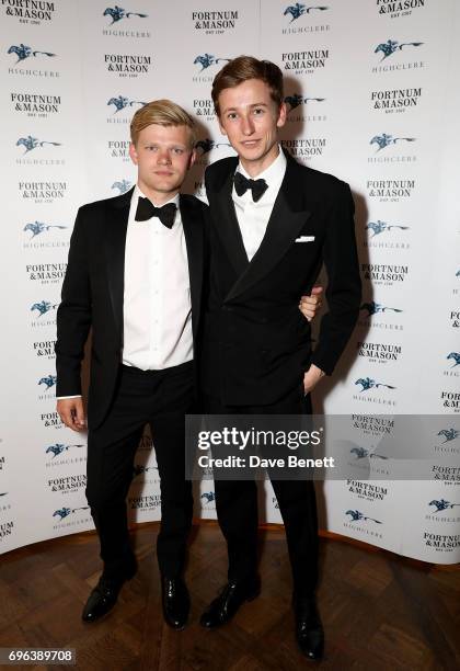 Lord Porchester and Xander Warren attend the Highclere Thoroughbred Racing Royal Ascot Dinner at Fortnum & Mason on June 15, 2017 in London, England.