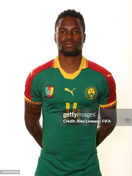 Georges Mandjeck of Cameroon during a portrait shoot ahead of the FIFA Confederations Cup Russia 2017 at the Renaissance Monarch Hotel on June 15,...