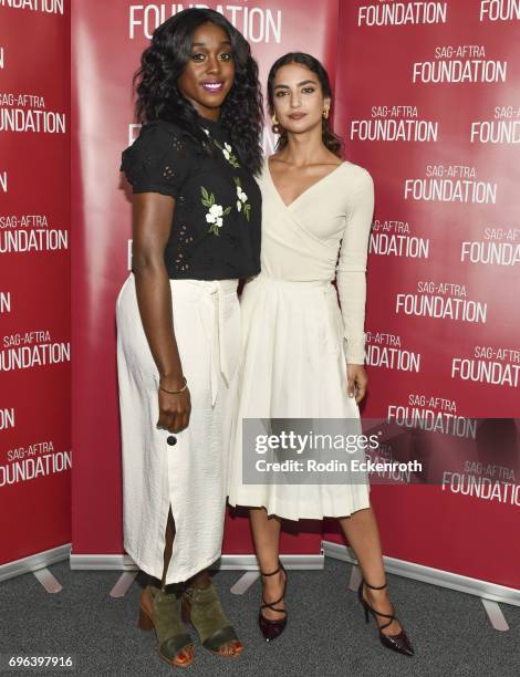 Actors Lashana Lynch and Medalion Rahimi pose for portrait at SAG-AFTRA Foundation's Conversations with "Starcrossed" at SAG-AFTRA Foundation...