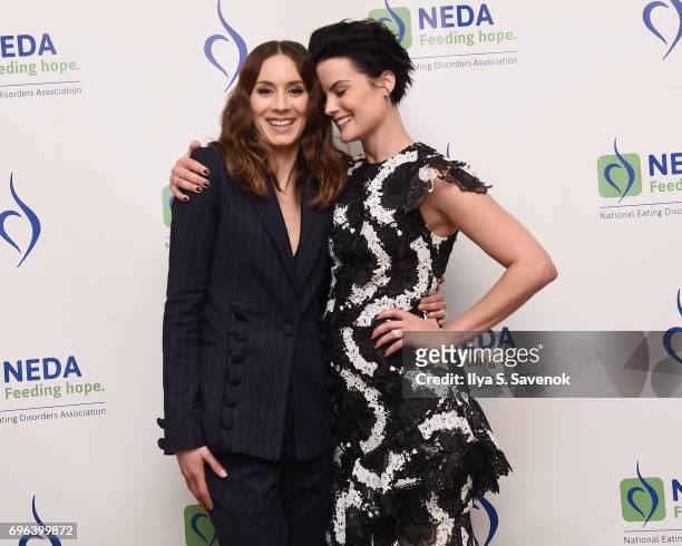 Actresses Troian Bellisario and Jaimie Alexander attend the 15th Annual Benefit Gala, "An Evening Unmasking Eating Disorders