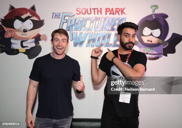 Actors Robert Buckley and Rahul Kohli attend E3 2017 at Los Angeles Convention Center on June 15, 2017 in Los Angeles, California.